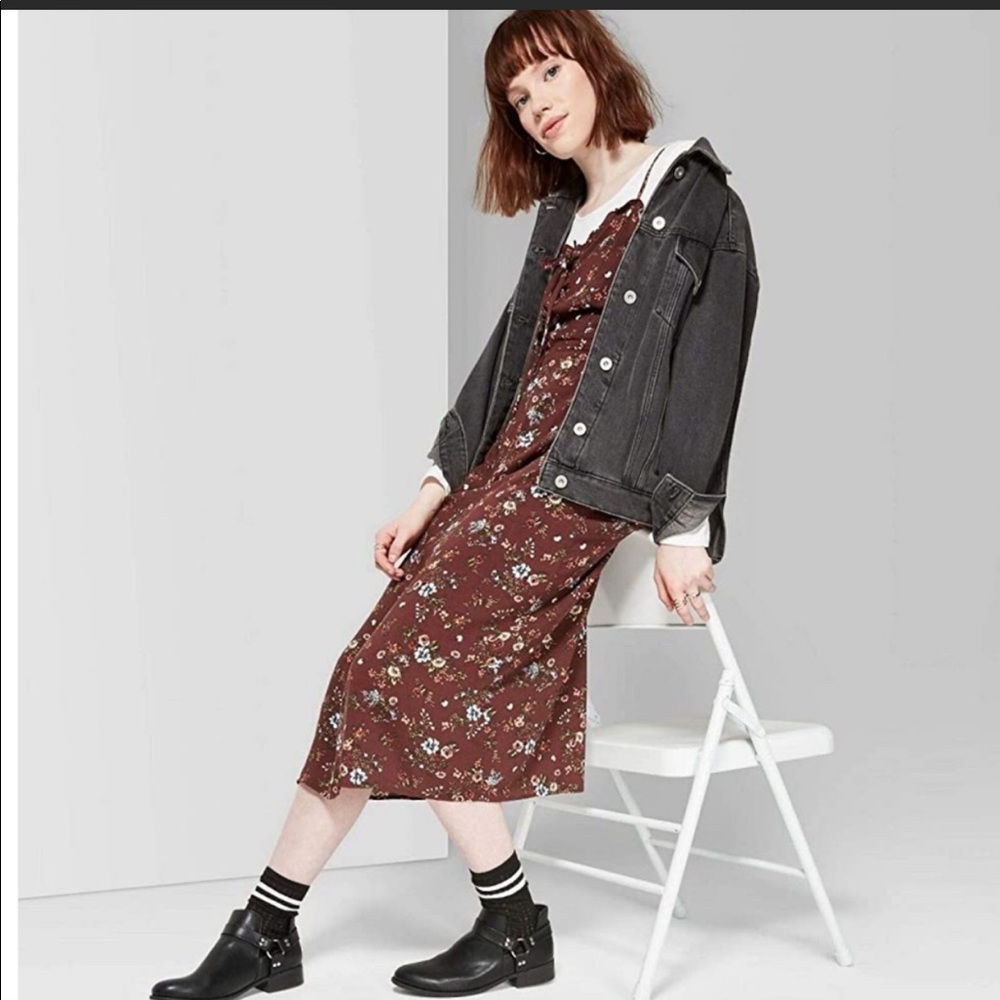 **Sold**Wild Fable Brown Floral Midi Dress
